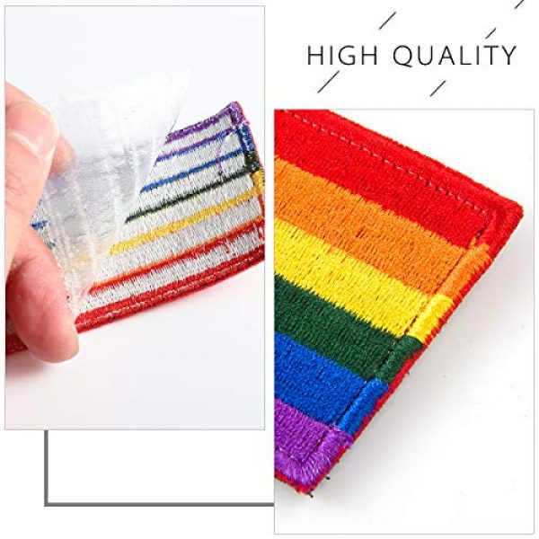 Alphatool Airsoft Morale Patch 3 Alphatool 8pcs LGBT Pride Rainbow Flag Patch- Gay Pride Lesbian Embroidered Iron On/Sew On Appliques Patch Morale Emblem with Hot Glue Design for Hat Cap Polo Backpack Clothing Jacket Shirt