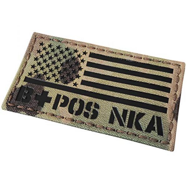 Tactical Freaky Airsoft Morale Patch 1 IR Multicam USA Flag BPOS B+ Blood Type NKA NKDA Infrared Tactical Morale Fastener Patch