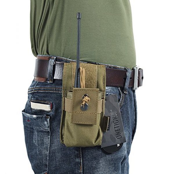 OneTigris Tactical Pouch 7 OneTigris MOLLE Radio Holder Tactical Cordura Nylon Short Radio Pouch for BaoFeng UV-5R/UV-82