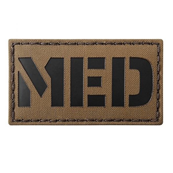Tactical Freaky Airsoft Morale Patch 1 Coyote Brown Tan Infrared MED Medical EMS 3.5x2 Tactical Morale Hook-and-Loop Patch