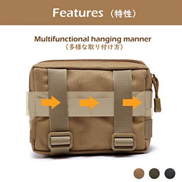 TRIWONDER Tactical Pouch 4 TRIWONDER Tactical MOLLE Horizontal Admin Pouch Utility EDC Tool Bag Military Carry Accessory Belt Hanging Waist Bag