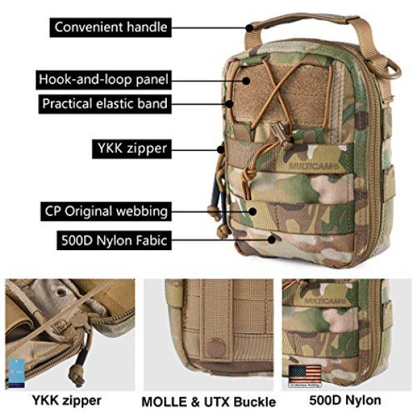 IDOGEAR Tactical Pouch 4 IDOGEAR Tactical MOLLE EMT Pouch Medical Pouch First Aid IFAK Utility Pouch Airsoft Hunting EDC Med Bag 500D Nylon (Pouch Only)