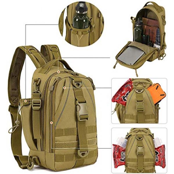 ACOMOO Tactical Backpack 5 ACOMOO Tactical Backpack Multi-Functional Molle Sling Backpacks One Strap Shoulder Bag Camo Black