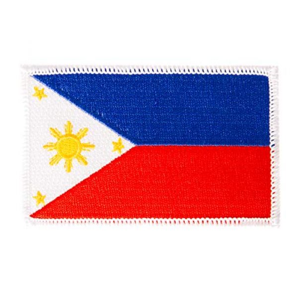 Desert Cactus Airsoft Morale Patch 1 Philippines Flag Patch 3.5 inch x 2.25 inch Iron On Sew Embroidered Tactical Backpack Hat Bags (Single Patch)