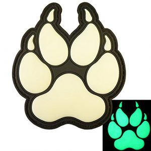 LEGEEON Airsoft Morale Patch 1 LEGEEON Glow Dark ACU K-9 Paw K9 Handler Dogs of War Morale Army Gear PVC Touch Fastener Patch