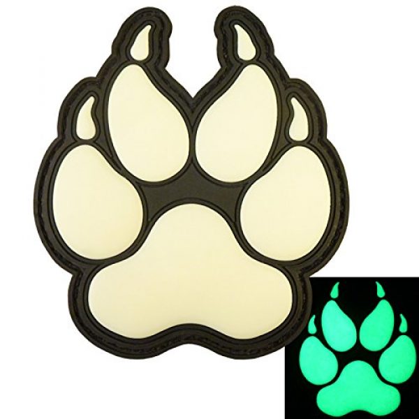 LEGEEON Airsoft Morale Patch 1 LEGEEON Glow Dark ACU K-9 Paw K9 Handler Dogs of War Morale Army Gear PVC Touch Fastener Patch