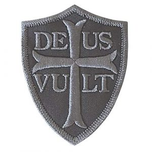 LEGEEON Airsoft Morale Patch 1 LEGEEON ACU Subdued Deus Vult Battle Cry Knights Templar Crusader Cross God Wills It Tactical Morale Fastener Patch