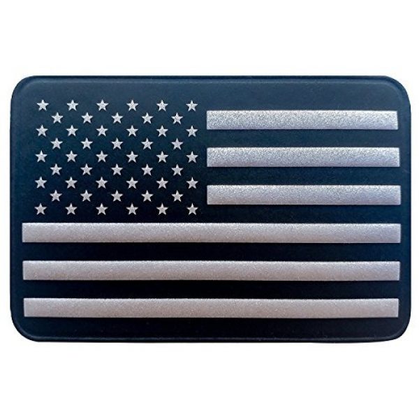 Seibertron Airsoft Morale Patch 1 Seibertron Reflective Us Flag 2"x3" in The Dark Hook & Loop 3D PVC Patch, Perfect for Seibertron Helmet Backpack