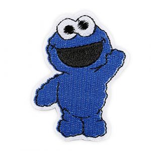 DOHAOOE Airsoft Morale Patch 1 Sesame Street Patch 1 Piece Cookie Monster Sew On/Iron On Patches for Jackets Backpacks Clothes Jeans Denim Hat Exquisite Embroidered Cartoon Applique DIY Decorations(Cookie Monster 2)