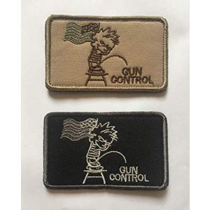 Tactical Embroidery Patch Airsoft Morale Patch 1 Piss ON Gun Control USA Second 2ND Amendment Embroidery Patch Military Tactical Morale Patch Badges Emblem Applique Hook Patches for Clothes Backpack Accessories