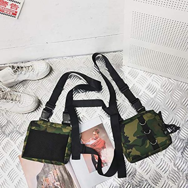 QEES Tactical Pouch 3 Radio Chest Rig, Universal Bag Holster for Two Way Radio, Under Arm Shoulder Wallet Cellphone Holster Case, Adjustable Tactical Shoulder Bags Chest Rig Bag for Men Women ZSBX11