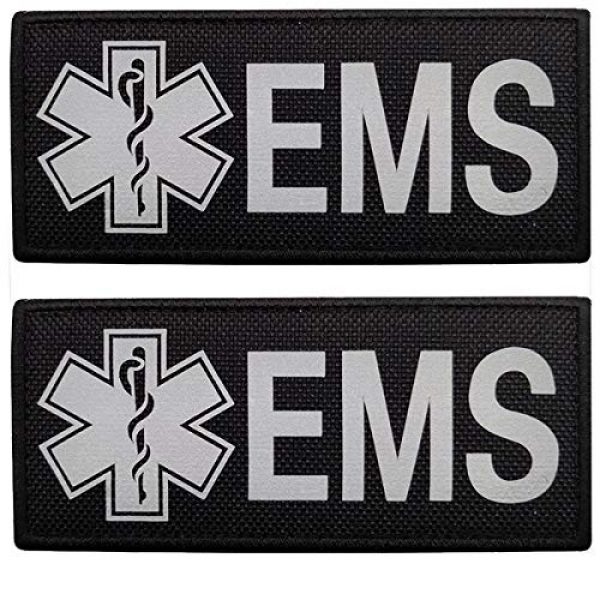 ODSP Airsoft Morale Patch 1 8.66 x 2.95 Inch Large Reflective EMS EMT Star of Life Patch - IR Infrared Medical Patches Tactical Military Morale Emblem Badages with Hook and Loop Fastener Backing, Bubble of 2 Pieces