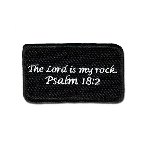 BASTION Airsoft Morale Patch 1 BASTION Morale Patches (Psalm 18:2, BNW) | 3D Embroidered Patches with Hook & Loop Fastener Backing | Well-Made Clean Stitching | Christian Patches Ideal for Tactical Bag, Hats & Vest