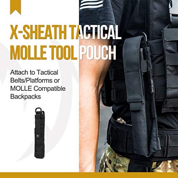 OneTigris Tactical Pouch 7 OneTigris X-Sheath Multiuse Tool Pouch Holster with Adjustable Capacity for Holding Flashlight, Folding Knife, Baton, Hammer