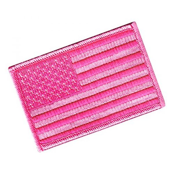Cypress Collectibles Embroidered Patches Airsoft Morale Patch 1 American Flag Embroidered Tactical Patch All Pink w/Velcro Brand Fastener