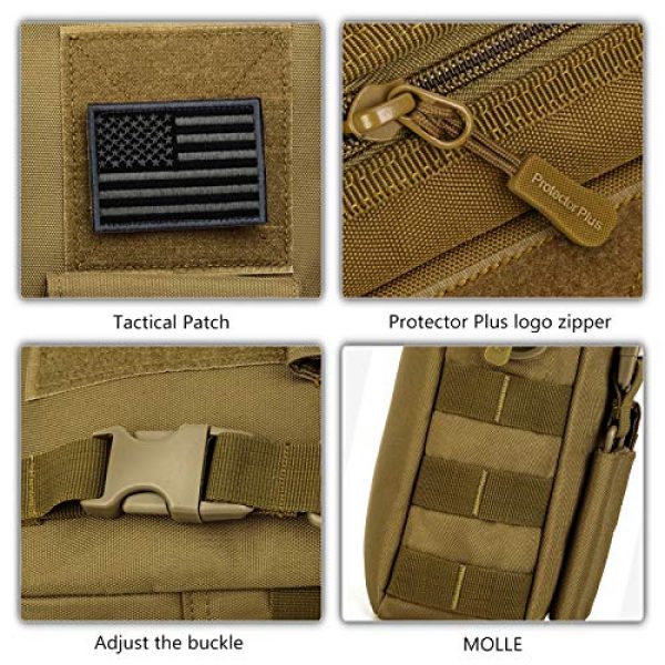 Protector Plus Tactical Pouch 7 Protector Plus Tactical Messenger Bag Men Military MOLLE Crossbody Pack Key Holder Bag Tool Briefcase Assault Gear Handbag Outdoor Utility Carry Satchel (Patch Included)