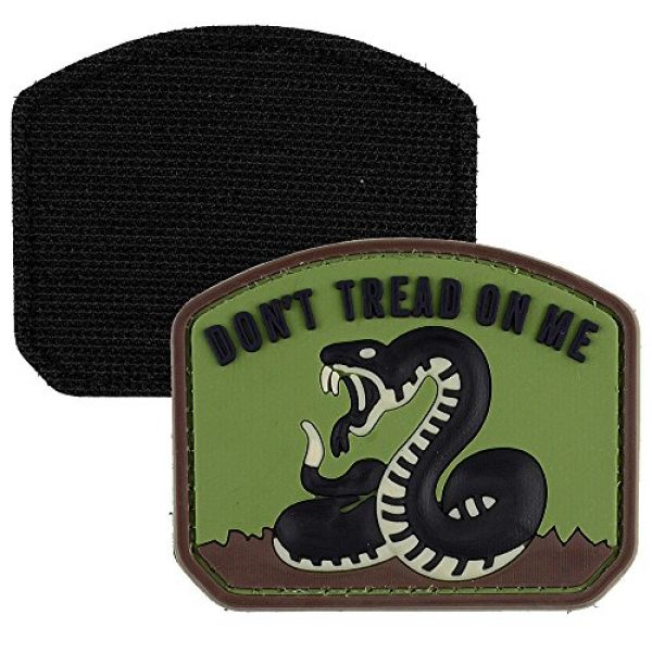 LIVABIT Airsoft Morale Patch 2 LIVABIT PVC Rubber 3D Morale Patch MP-22 Tactical Airsoft Paintball Don't Tread On Me Snake Brown