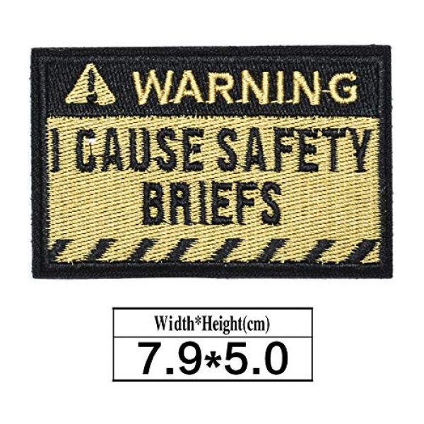 ZHDTW Airsoft Morale Patch 2 ZHDTW Tactical Morale Letter Patches Warning I Cause Safty Briefs Decorative Patches with Hook Loop for Bags, Backpacks, Clothing (DT052)