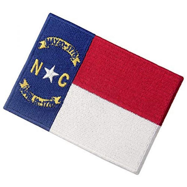 EmbTao Airsoft Morale Patch 4 North Carolina State Flag Patch NC Embroidered Applique Iron On Sew On Emblem