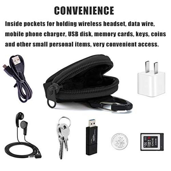 Brands Tactical Pouch 6 Coin Purse Keychain, Small Mask Pouch Holder, Professional Tactical Pouch Accessories Case for Round EDC Pouches, Military Gear Bags, Little Change Wallet.