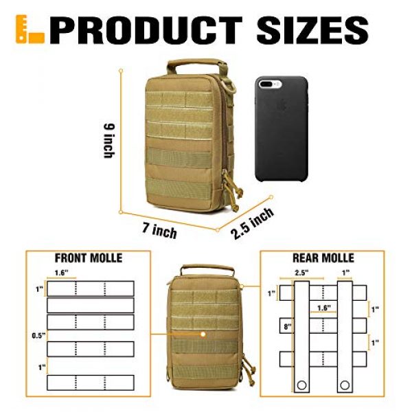 DBTAC Tactical Pouch 3 DBTAC Tactical Admin Pouch | Military Grade Waterproof & Sturdy EDC Pouch Organizer | Flag Patch Panel & MOLLE Compatible for Multipurpose