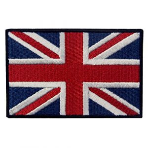 EmbTao Airsoft Morale Patch 1 EmbTao Patches British Union Jack Embroidered England Flag UK Great Britain Hook & Loop Emblem