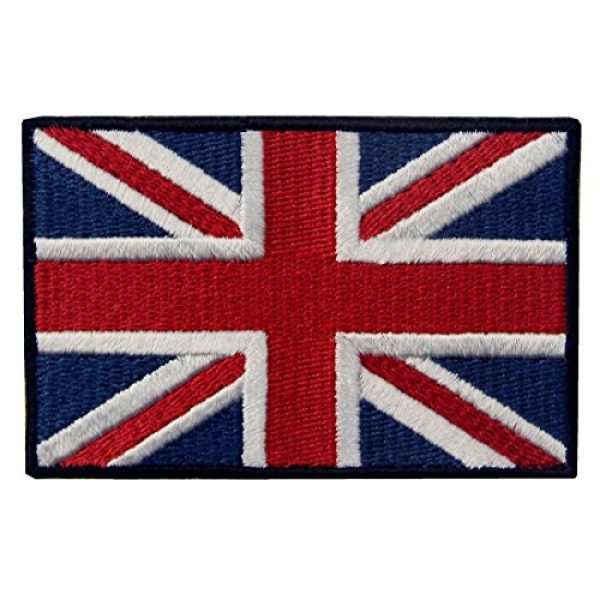 EmbTao Airsoft Morale Patch 1 EmbTao Patches British Union Jack Embroidered England Flag UK Great Britain Hook & Loop Emblem