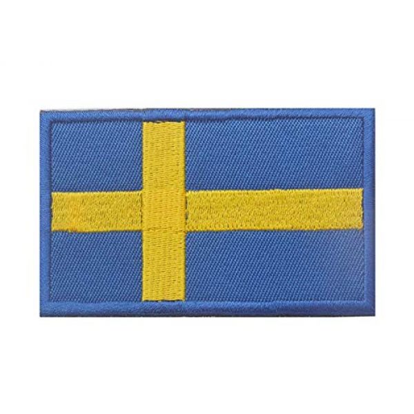Tactical Embroidery Patch Airsoft Morale Patch 3 2pcs Sweden Flag Embroidery Patch Military Tactical Morale Patch Badges Emblem Applique Hook Patches for Clothes Backpack Accessories