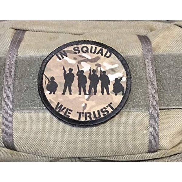 RedheadedTshirts Airsoft Morale Patch 2 in Squad We Trust Multicam 3" Circle Morale Patch Military Tactical Made in The USA