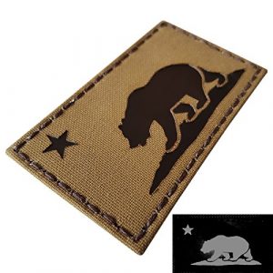 Tactical Freaky Airsoft Morale Patch 1 Coyote Brown Infrared IR California Republic State Flag 3.5x2 Tan Arid IFF Tactical Morale Touch Fastener Patch