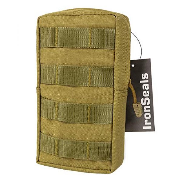 IronSeals Tactical Pouch 2 IronSeals AQ Molle Pouch & Tactical Flashlight Pouch Holster & Cellphone Holster with Flag Patch