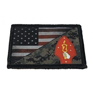 RedheadedTshirts Airsoft Morale Patch 1 USMC 2nd Marine Division USA Flag Morale Patch Tactical Military. 2x3" Hook and Loop Made in The USA Perfect for Your Rucksack, Pack Bag, Molle Gear, Operator hat or Cap!