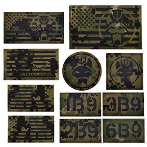 ODSP Airsoft Morale Patch 1 Seal Team DEVGRU Trident Cat Head IR Infrared Reflective Patch, Customizable Personalized American Flag, Call Sign, Dont Tread On Me Army Morale Military Tactical Fastener Hook Loop Backed Patches