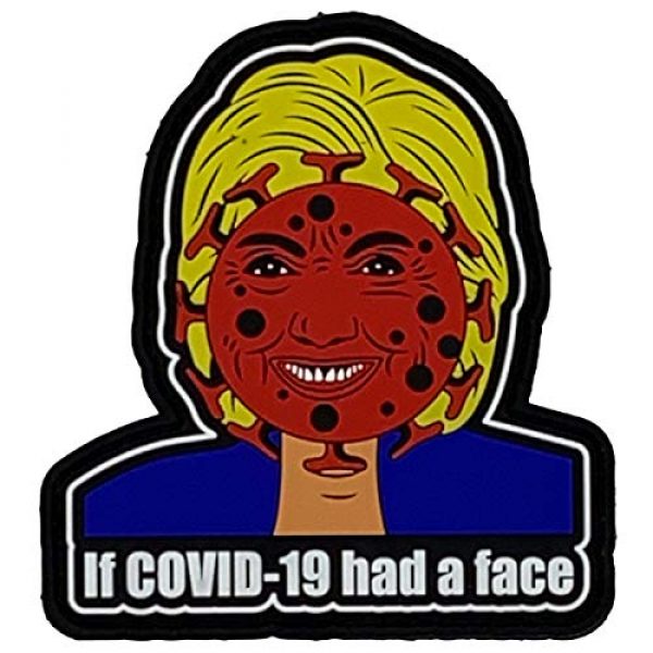 PatchOps Airsoft Morale Patch 1 PatchOps Hillary Clinton If COVID had a face PVC Tactical Morale Uniform Patch (Hillary Virus)