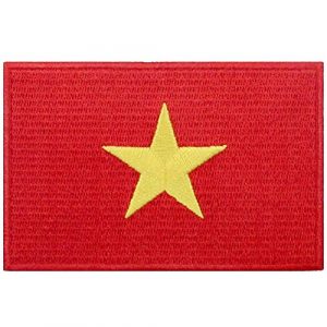 EmbTao Airsoft Morale Patch 1 EmbTao Vietnam Flag Patch Embroidered National Morale Applique Iron On Sew On Vietnamese Emblem