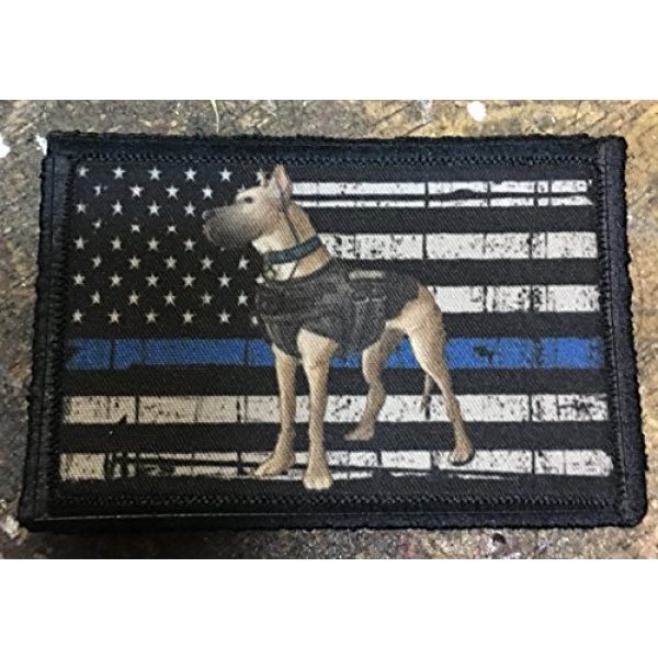 RedheadedTshirts Airsoft Morale Patch 2 K9 Thin Blue Line Police K9 Morale Tactical Patch. Made in the USA police swat dogs of war ISAF OEF OIF. 2x3 hook Patch.