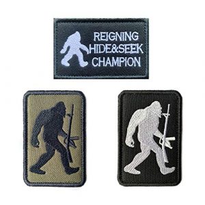 Antrix Airsoft Morale Patch 1 Antrix 3 Pieces Bigfoot Big Foot Reigning Hide and Seek Champion Tactical Military Morale Patch for Caps,Bags,Backpacks,Clothes,Vest,Military Uniforms,Tactical Gears Etc.