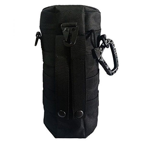 LefRight Tactical Pouch 2 LefRight Black Outdoor Tactical Backpack MOLLE Gear EDC Water Bottle Pouch with Carabiner