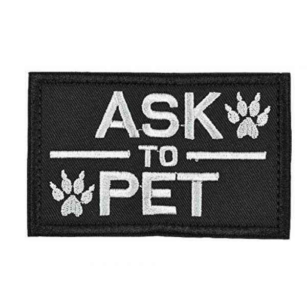 Jadedragon Airsoft Morale Patch 1 Jadedragon ASK TO PET/SERVICE DOG Embroidered Morale Hook Fastener Tactical Patch (Ask Black)