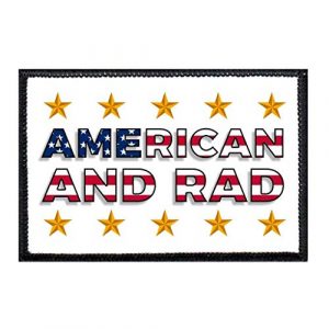 P PULLPATCH Airsoft Morale Patch 1 American and Rad Morale Patch | Hook and Loop Attach for Hats, Jeans, Vest, Coat | 2x3 in | by Pull Patch
