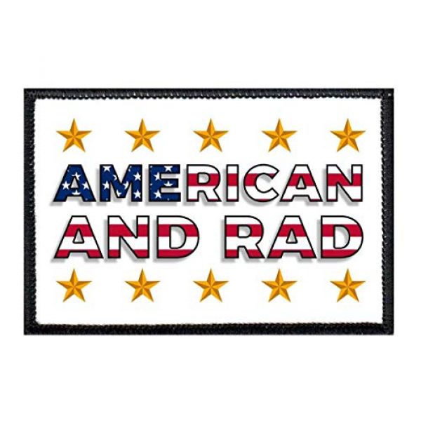 P PULLPATCH Airsoft Morale Patch 1 American and Rad Morale Patch | Hook and Loop Attach for Hats, Jeans, Vest, Coat | 2x3 in | by Pull Patch