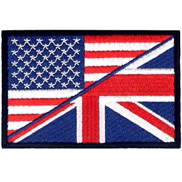 EmbTao Airsoft Morale Patch 1 USA American UK Union Jack Flag Patch Embroidered Morale Applique Iron On Sew On Emblem