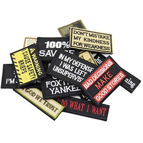 DATOUWEN ACCESSARY Airsoft Morale Patch 3 ZHDTW 18pcs Tactical Morale Patches Bundle for Army Fans Embroidery Patch with Fastener Hook and Loop Patch for Clothing Backpack Bags Uniforms (DT019)