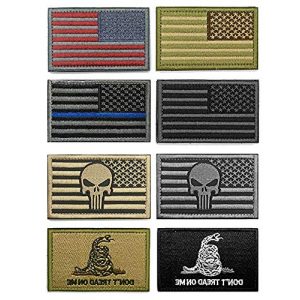 Mydio Airsoft Morale Patch 1 Mydio Bundle 8 Different American Flag Patch Iron on or sew on Military Morale Patches