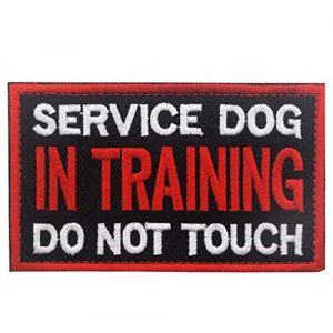 Ehope Airsoft Morale Patch 1 Patch Service Dog in Training Do Not Touch Vests/Harnesses Emblem Embroidered Fastener Hook & Loop Patch(Service Dog in Training-5)