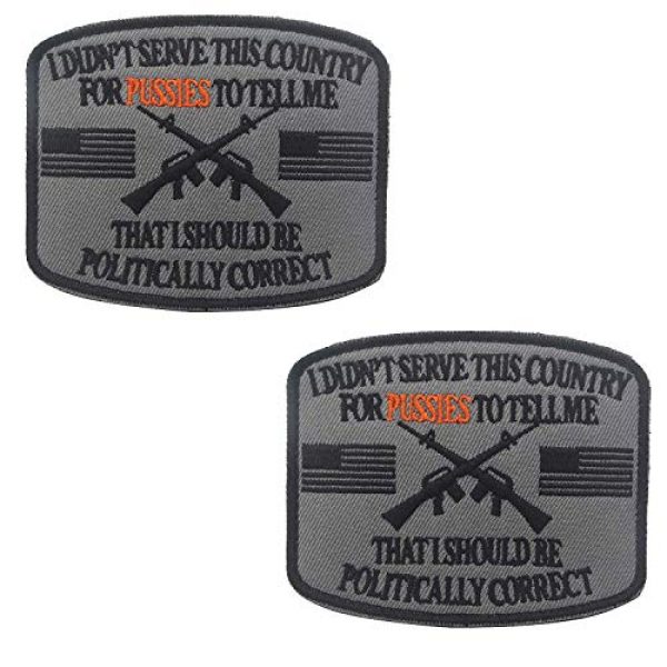 ODSP Airsoft Morale Patch 1 I Didn't Serve This Country for Pussies to Tell Me That I Should Be Politically Correct Emblem Embroidered Fastener Hook & Loop Tactical Military Morale Patches Appliques Badge 2PCS