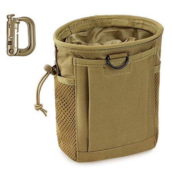 LIVANS Tactical Pouch 1 LIVANS Tactical Molle Dump Pouch, Magazine Recovery Pouch Drastring Ammo Bag Belt Utility Fanny Adjustable Military Holster Bag Outdoor for Airsoft Paintball Hunting Gear