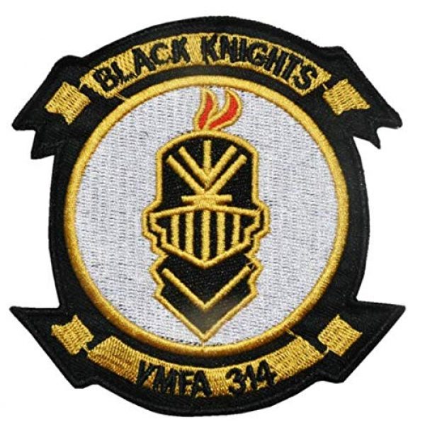 Tactical Embroidery Patch Airsoft Morale Patch 3 VMFA-314 Black Knights Tactical Embroidery Patch Hook & Loop Morale Patch Military Patch for Clothing Accessory Backpack Armband (2pcs)