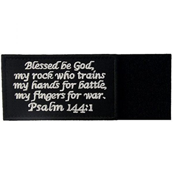 EmbTao Airsoft Morale Patch 5 Tactical Psalm 144:1 BNW Patch Combat Badge Morale Applique Embroidered Fastener Hook & Loop Emblem