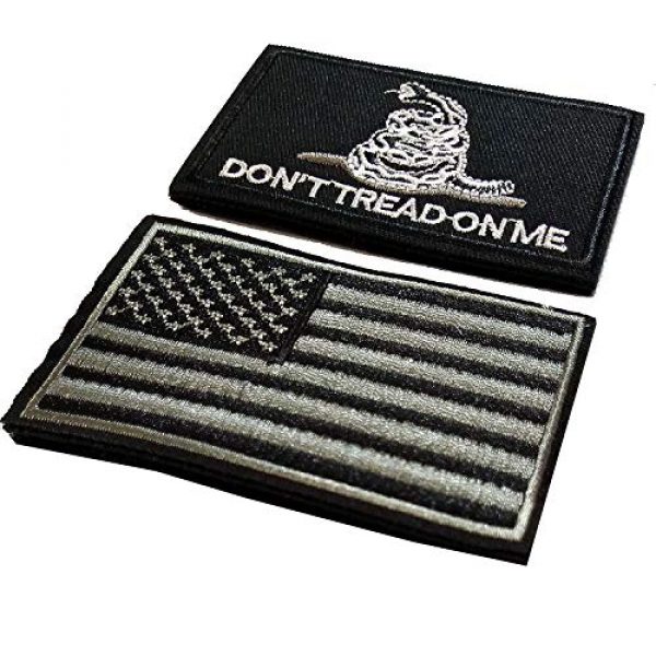 CZorange Airsoft Morale Patch 2 Don't Tread on Me Tactical Patch Military Morale Patch with USA Flag Patches Black